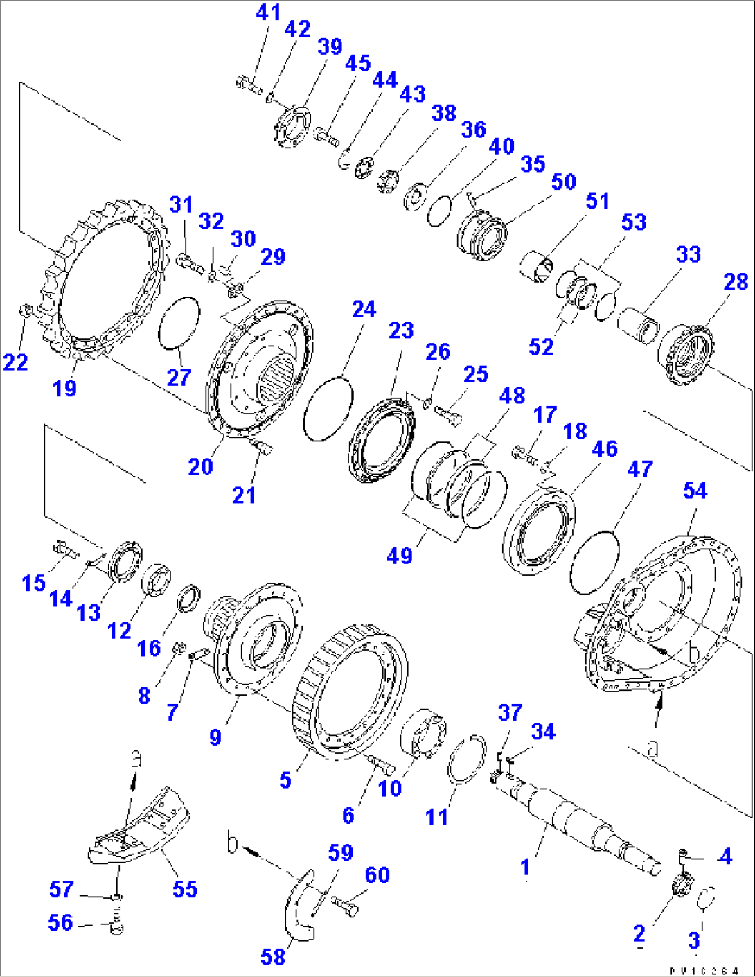 FINAL DRIVE¤ R.H. (SHAFT AND SPROCKET)(#57003-)