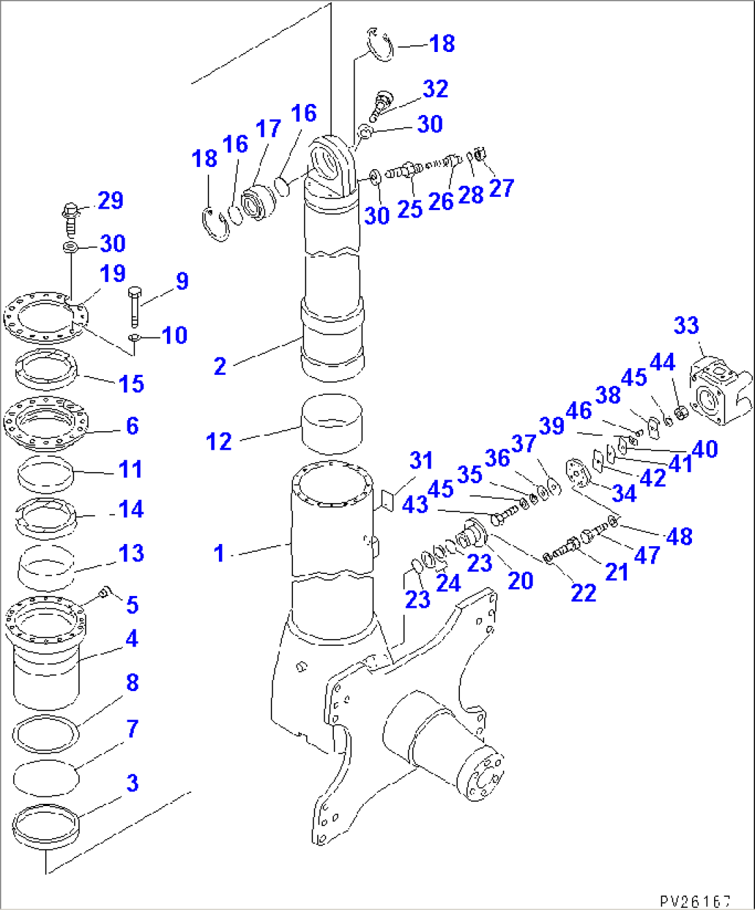 FRONT AXLE (LEFT HAND) (FRONT SUSPENSION ASS