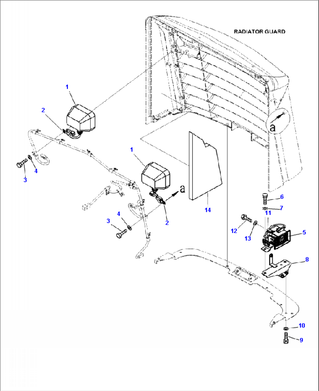M4100-06A0 HOOD WORK LAMP AND BACK-UP ALARM