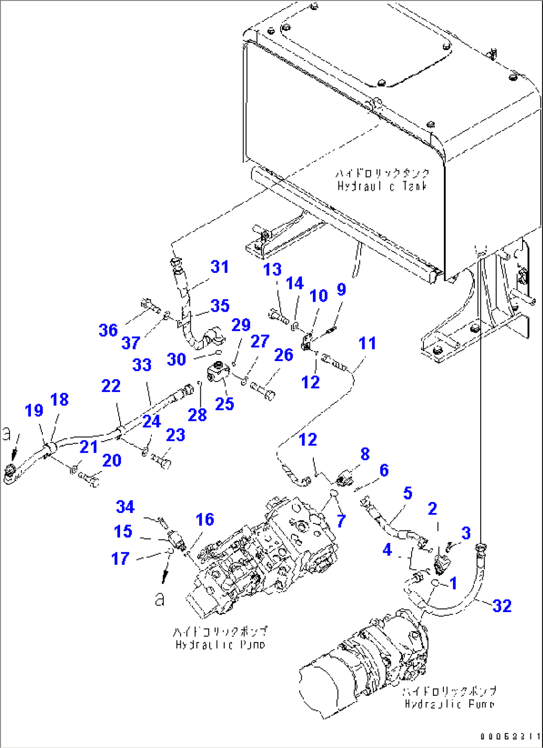 HYDRAULIC PUMP (DRAIN LINE)