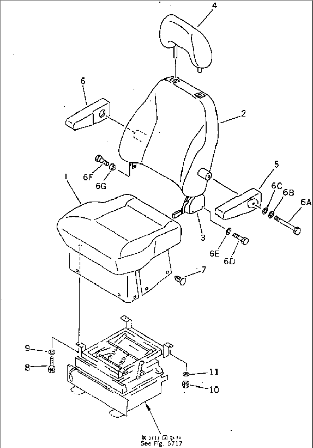 MULTI ADJUSTABLE SEAT (FOR LONG LEVER CONTROL) (#57469-57492¤58019-)