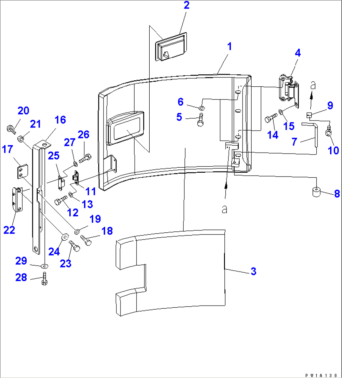 RIGHT SIDE COVER (BLUE)(#20001-)