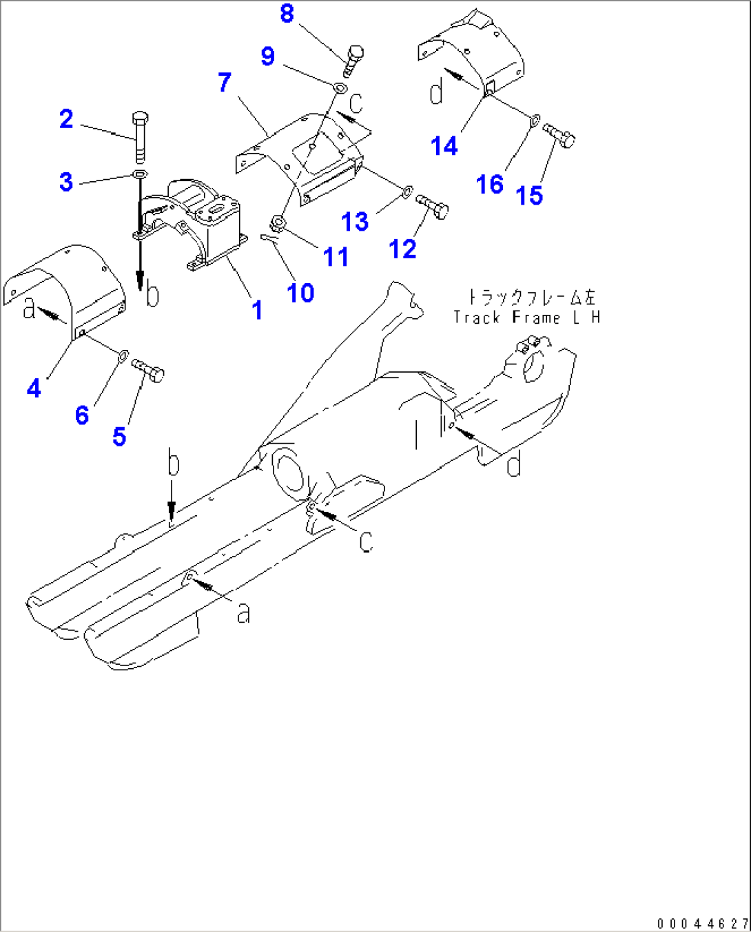 TRACK FRAME COVER (D85A) (L.H.)(#37822-)