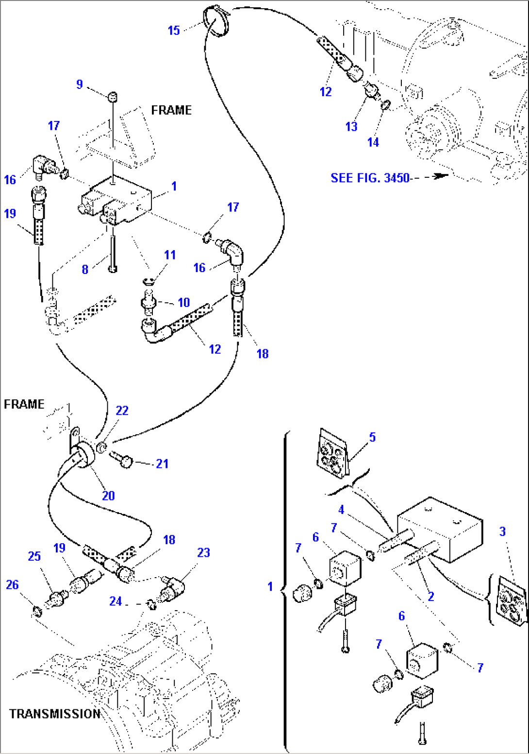 HYDRAULIC PIPING (REAR AXLE LOCKING CONTROL)