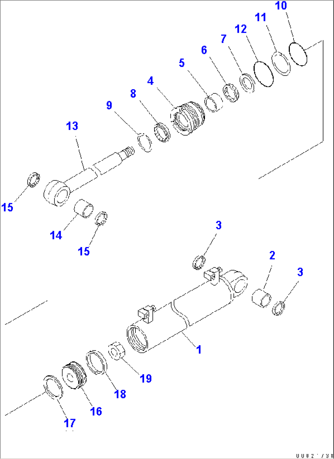 LIFT CYLINDER (POWER ANGLE POWER TILT DOZER)(#1182-)