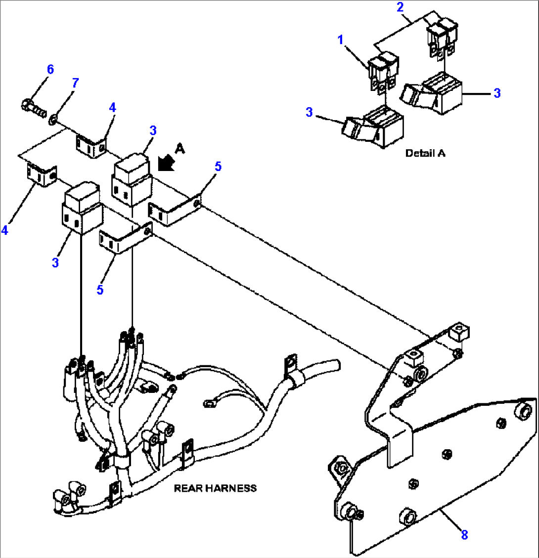 E0202-05A0 WIRING HARNESS SLOW BLOW FUSES AND BRACKET