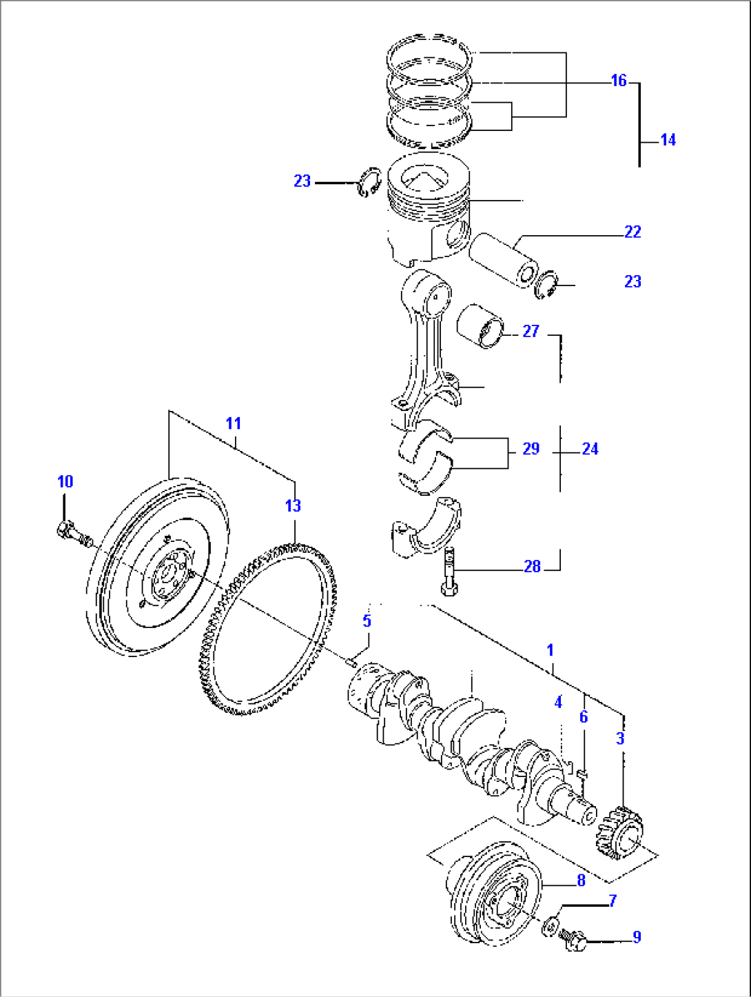 CRANKSHAFT AND PISTON