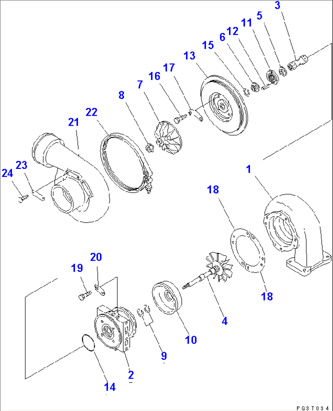 TURBOCHARGER (INNER PARTS)(#20660-)