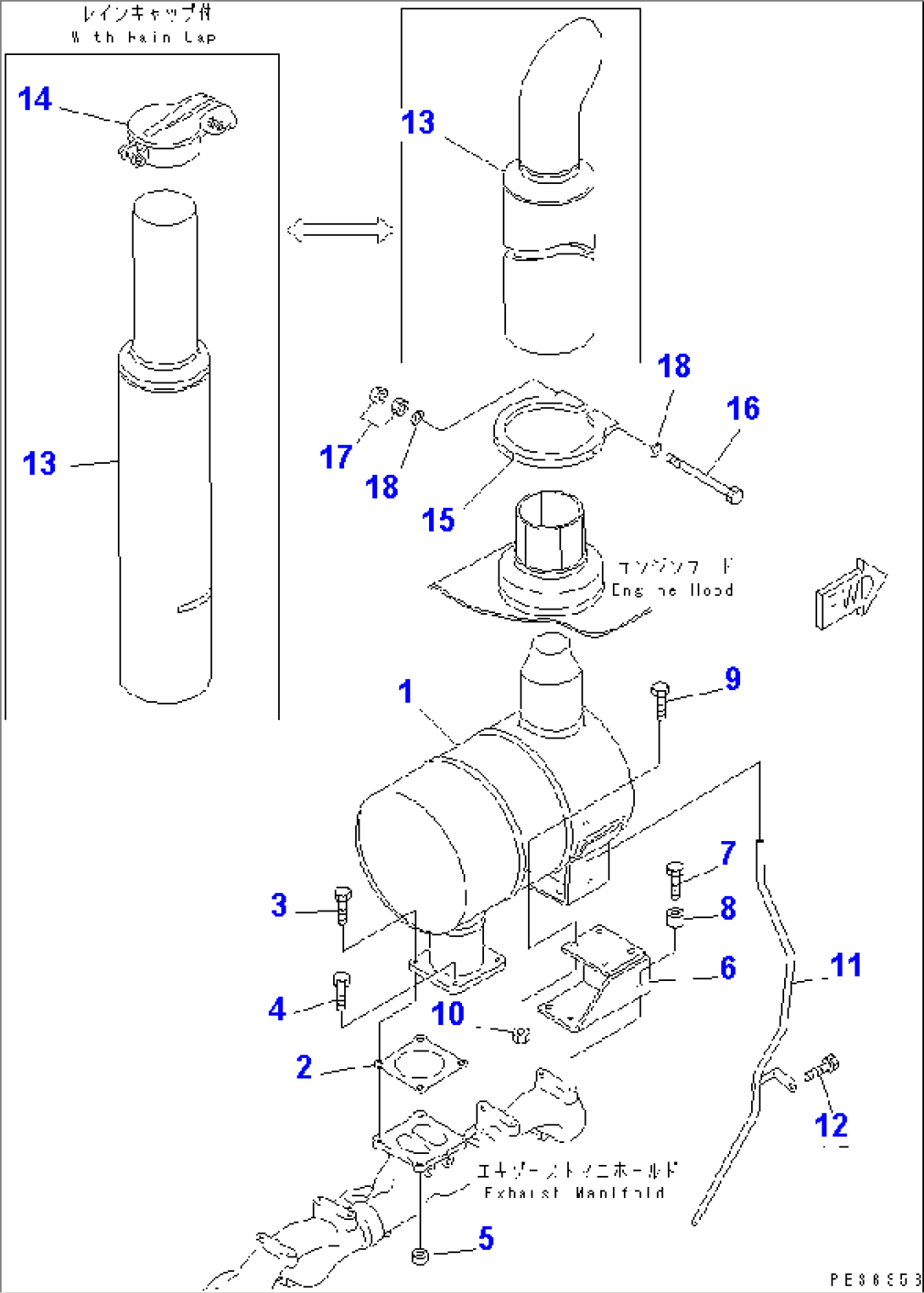 MUFFLER AND MOUNTING(#28437-)