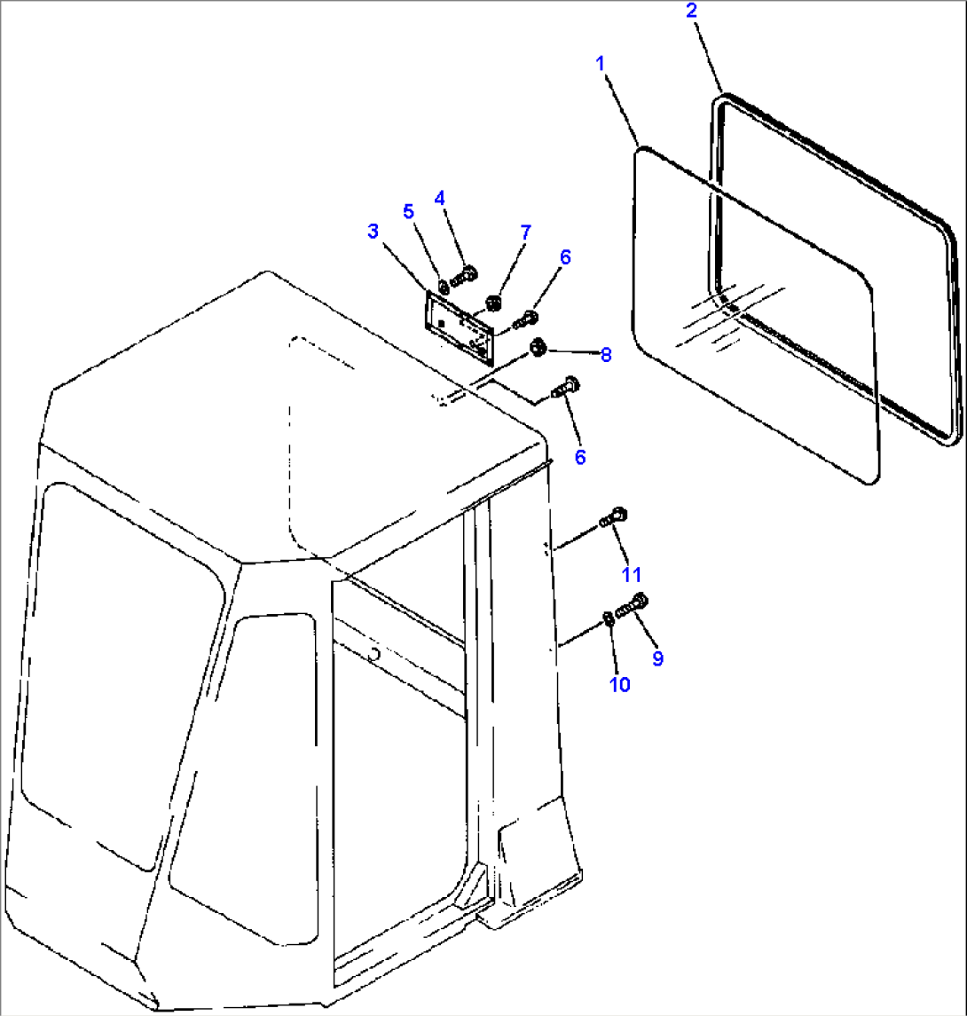 ROPS CAB (REAR CAB WINDOW)