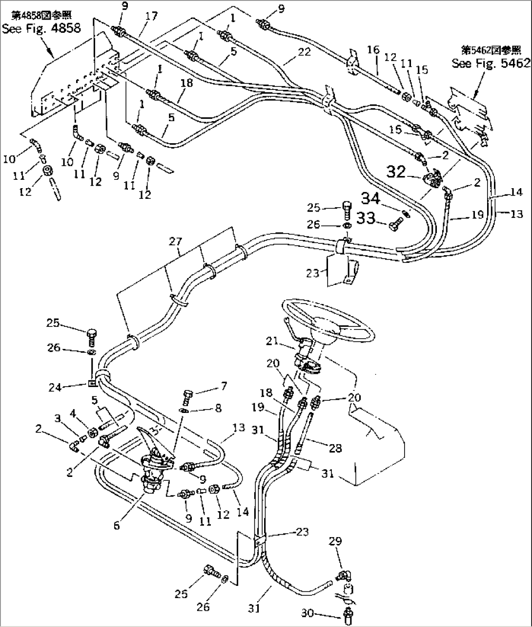 AIR PIPING (JOINT TO TREADLE AND RETERDER VALVE) (EXCEPT JAPAN)