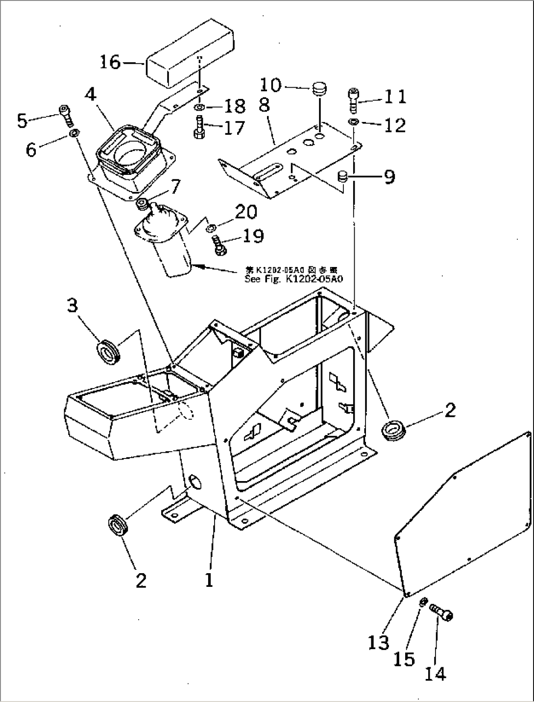 RIGHT CONTROL STAND (WITHOUT RADIO) (EXCEPT JAPAN)(#10118-)