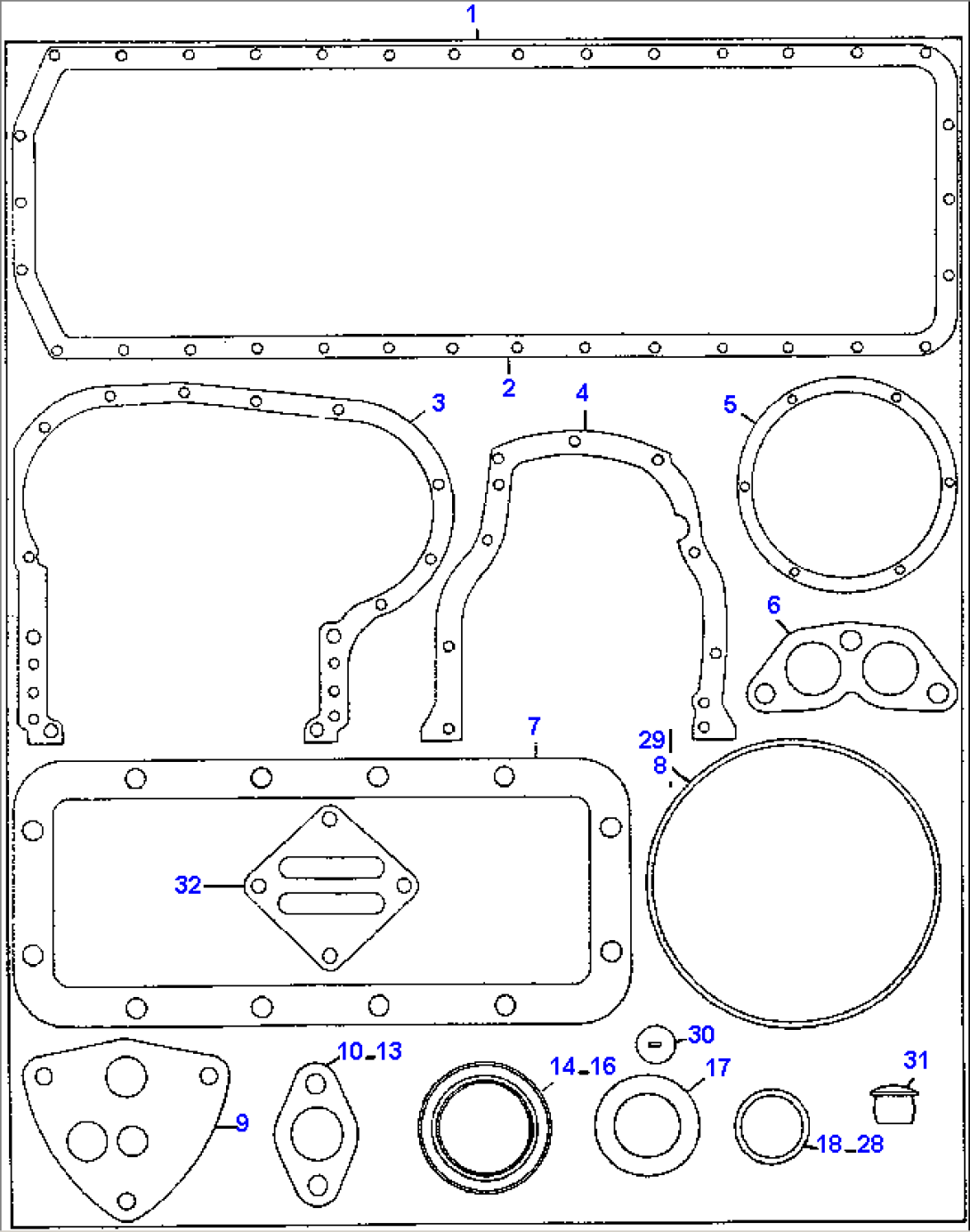 GASKET KIT, CYLINDER BLOC