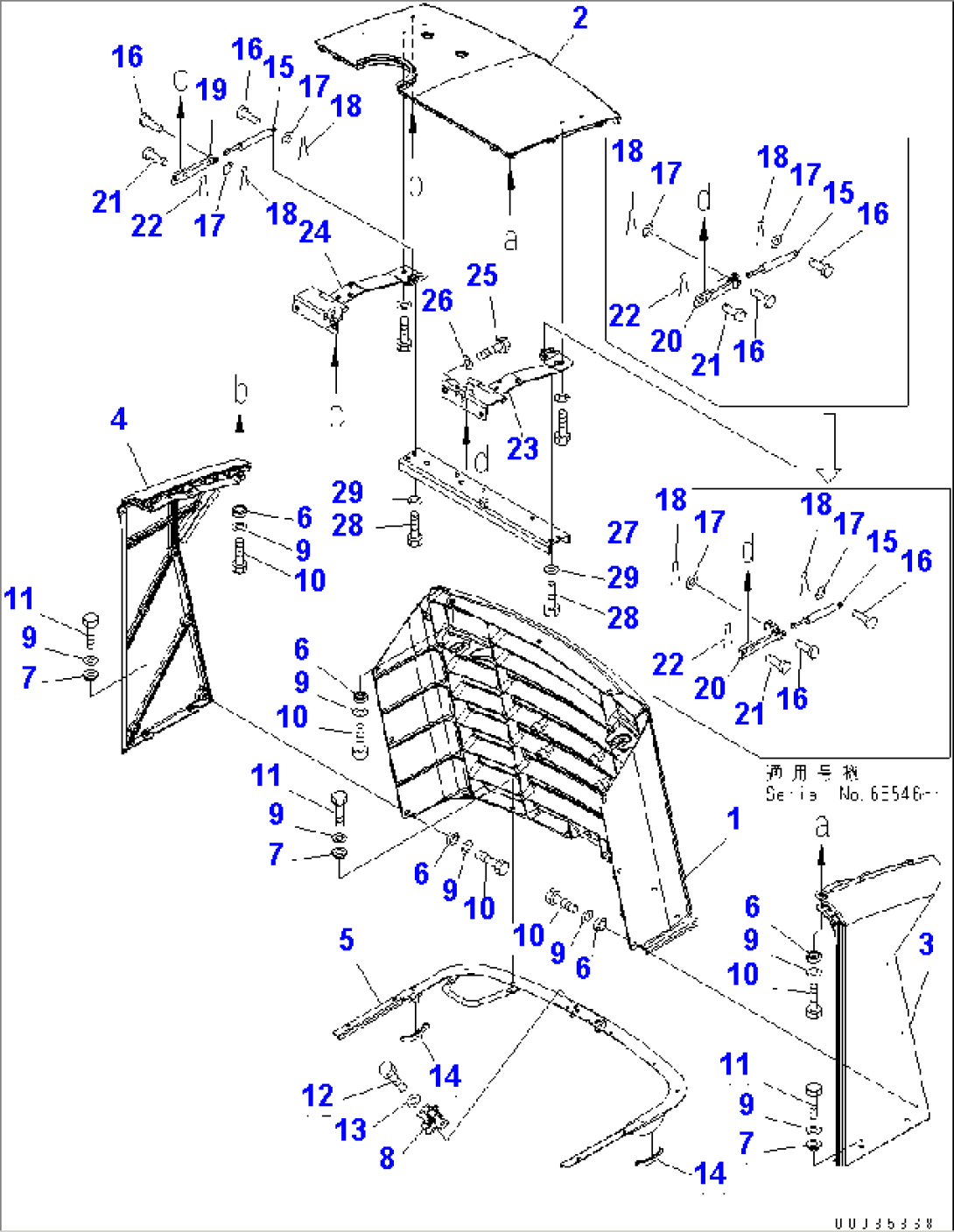 HOOD (GRILLE AND GAS SPRING)(#65001-)