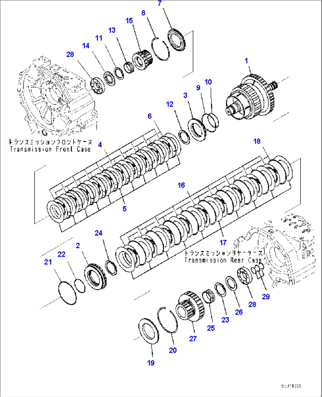 Torque Converter and Transmission, Forward High and 1st Speed Clutch (#2855-)