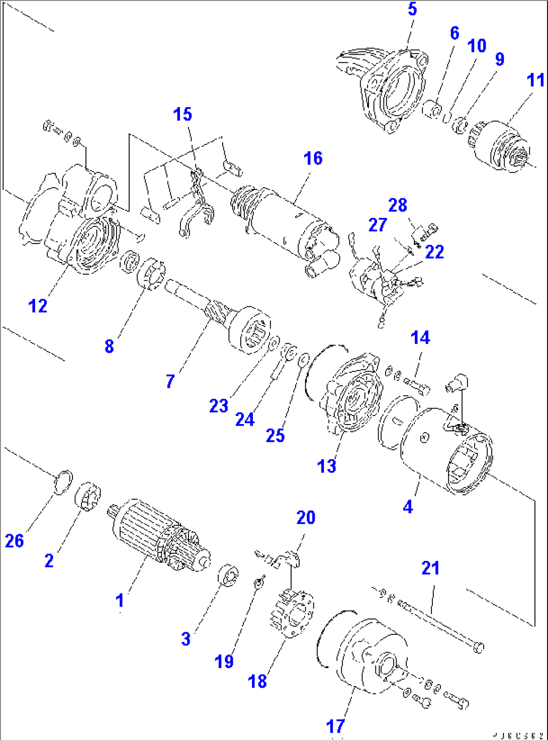 STARTING MOTOR (7.5KW) (INNER PARTS)(#310001-310961)