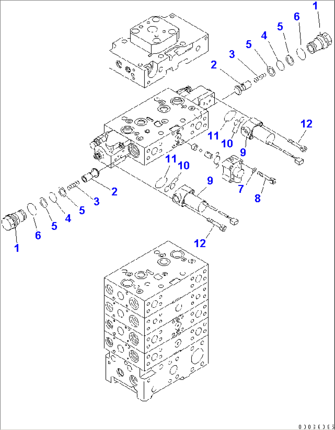 MAIN VALVE (3-SPOOL) (FOR E.C.S.S.) (11/12)(#60001-)