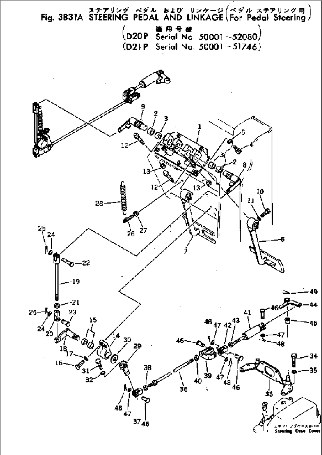 STEERING PEDAL AND LINKAGE (FOR PEDAL STEERING)(#50001-52080)