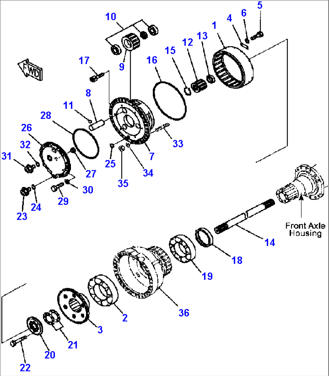 F4400-02A0 FRONT AXLE FINAL DRIVE