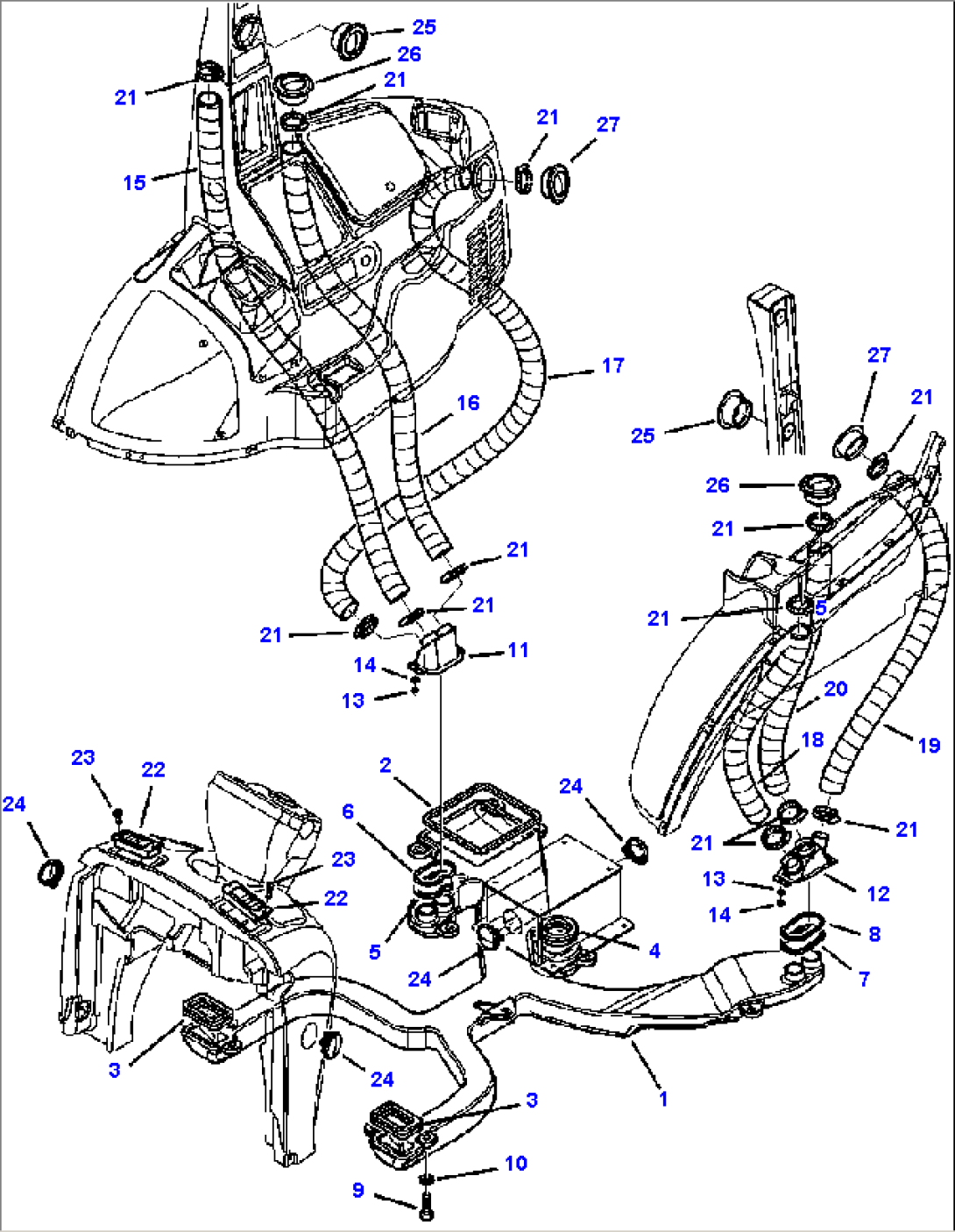 K5021-01A0 CAB WITH AIR CONDITIONING DUCTS AND VENTS