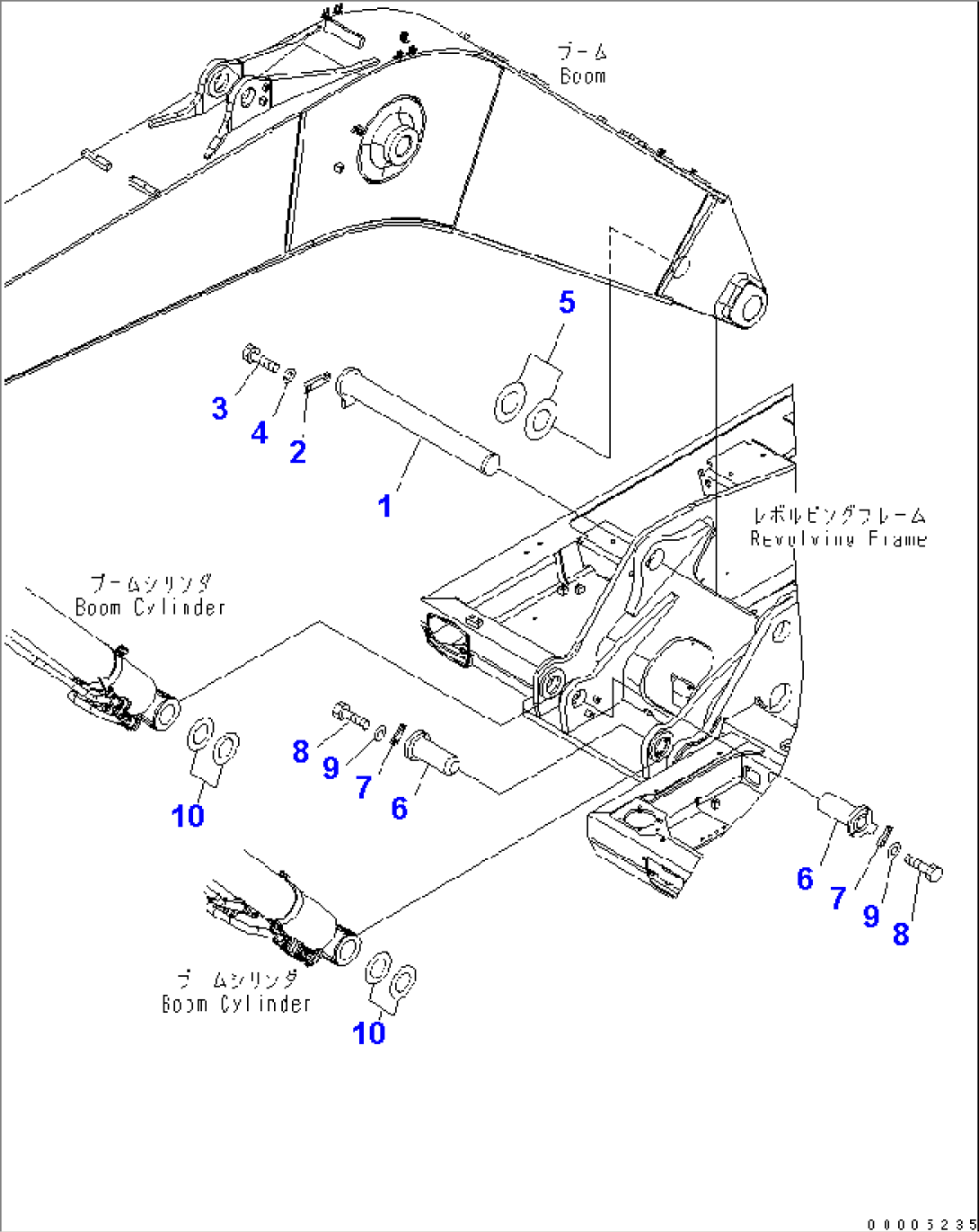 BOOM FOOT PIN (FOR 1-PIECE BOOM)