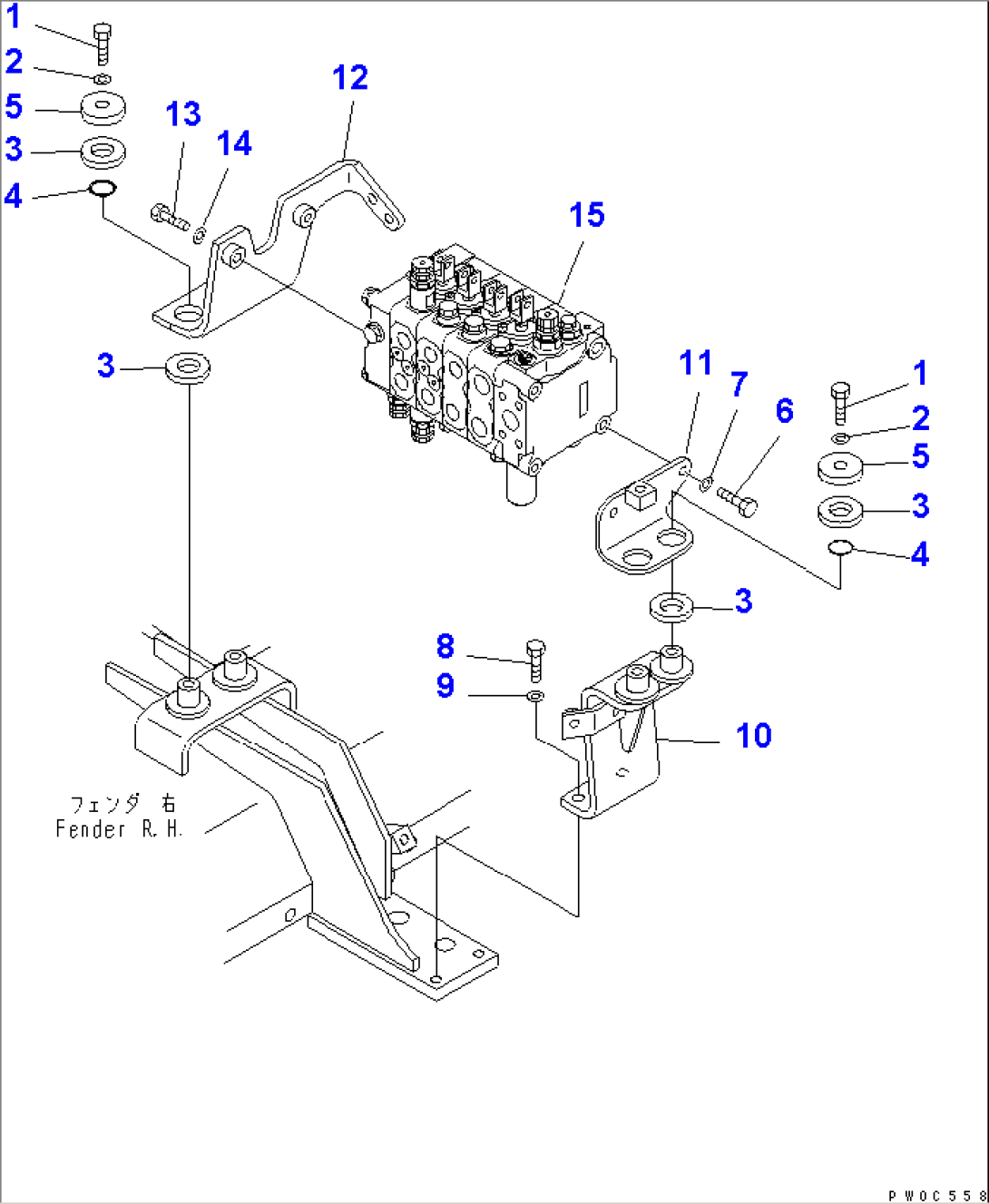 CONTROL VALVE (FOR PAT DOZER AND RIPPER) (D61E)
