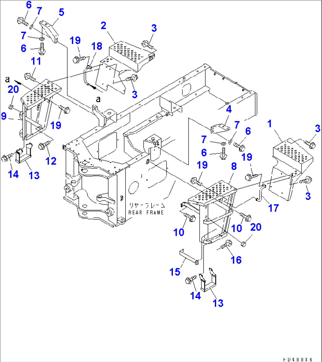 REAR FENDER AND LADDER (WITH 2-PERSONS CAB)(#60001-)