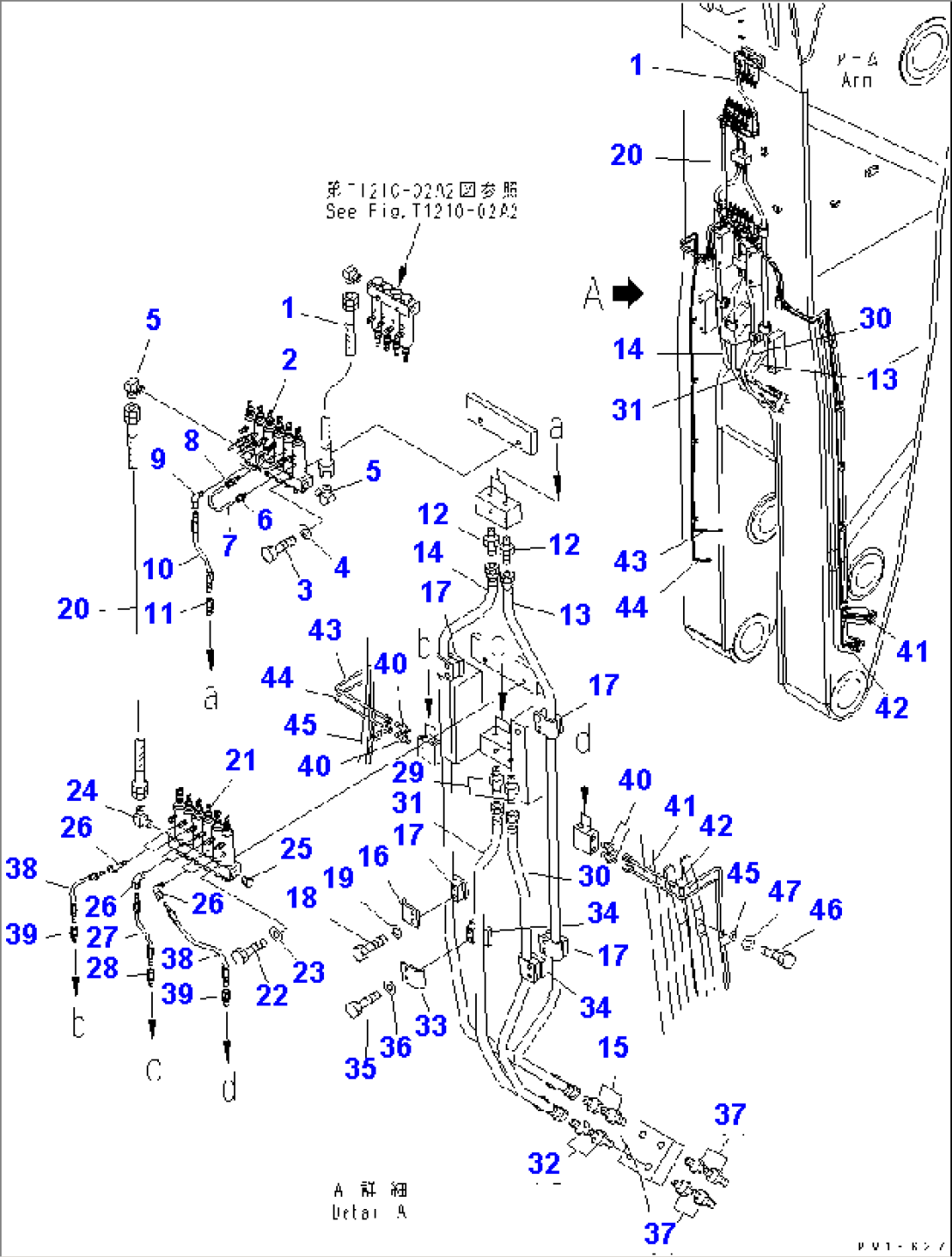 ARM (3.9M) (LUBRICATION LINE) (BACKHOE) (WITH AUTO GREASING) (FOR LINCOLN) (2/2)(#11002-)