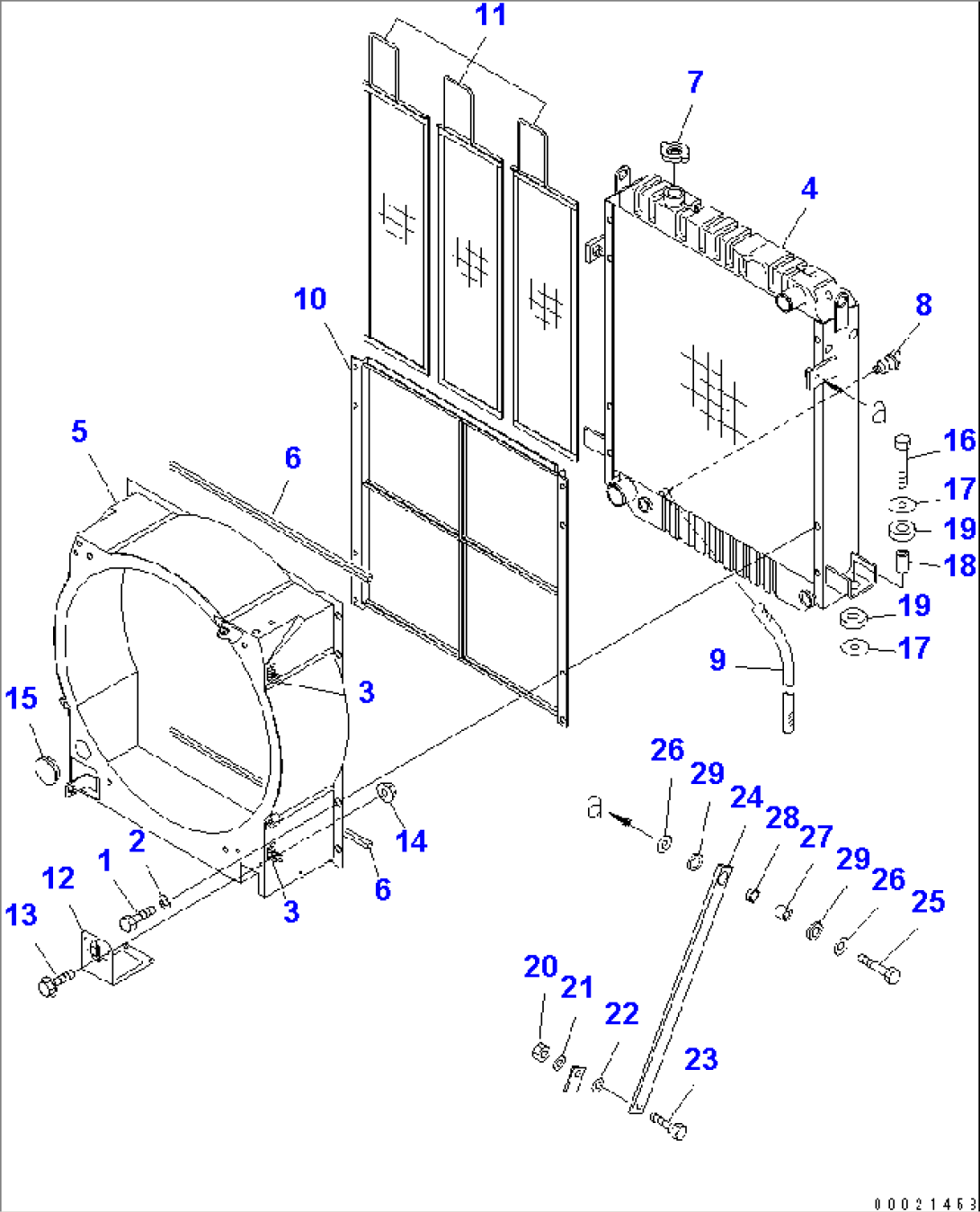 RADIATOR (RADIATOR AND MOUNTING PARTS) (LIVESTOCK RAISING SPEC.)(#11501-)