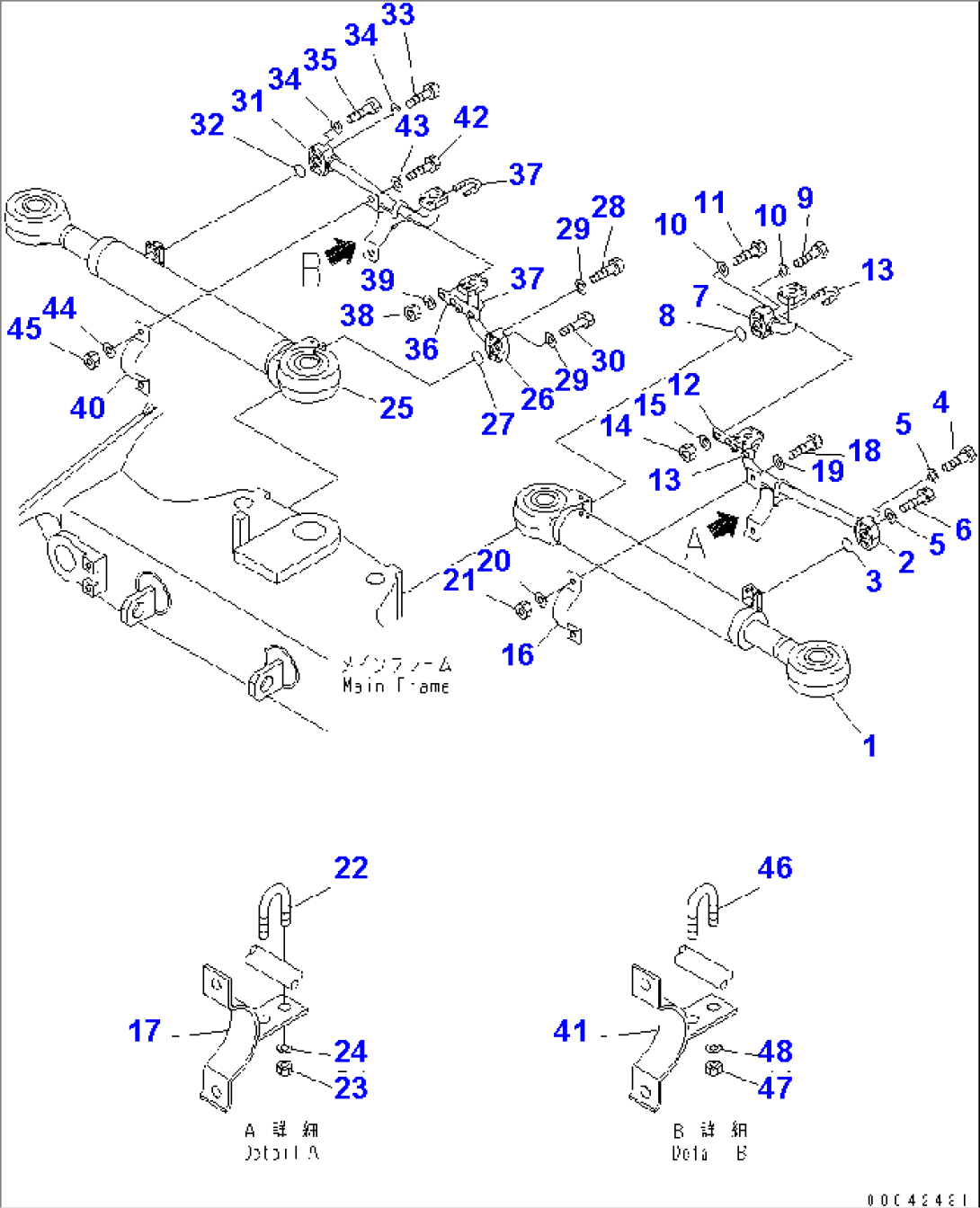 HYDRAULIC PIPING (STEERING CYLINDER)(#3001-)