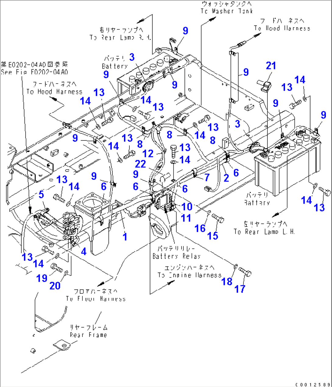 REAR HARNESS (1/4) (MAIN HARNESS)