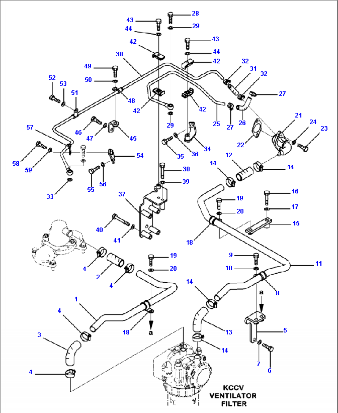 A1117-A2A4 KOMATSU CLOSED CRANKCASE VENTILATOR (KCCV) VENTILATOR LINES