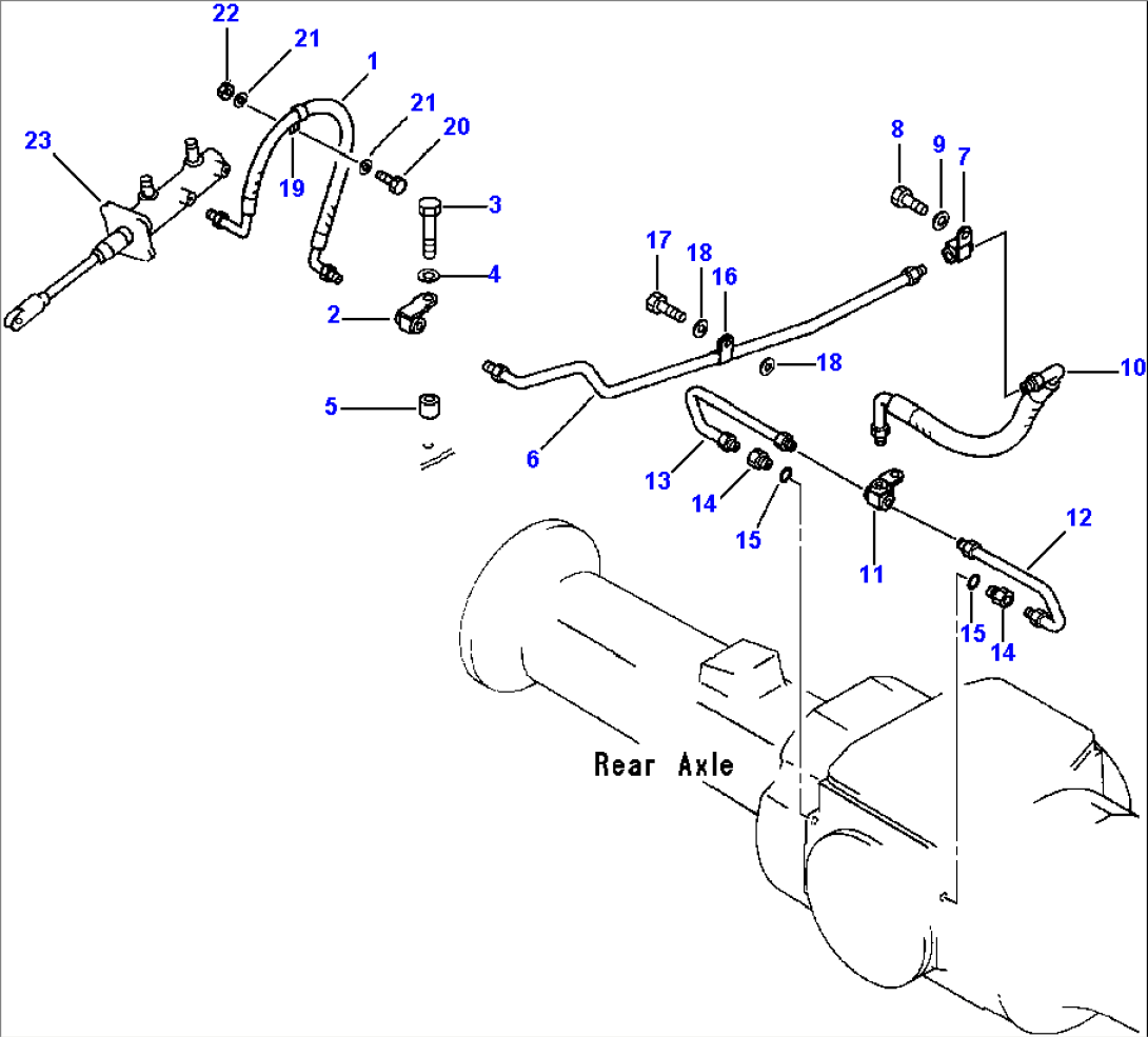 BRAKE OIL PIPING MASTER CYLINDER TO REAR AXLE