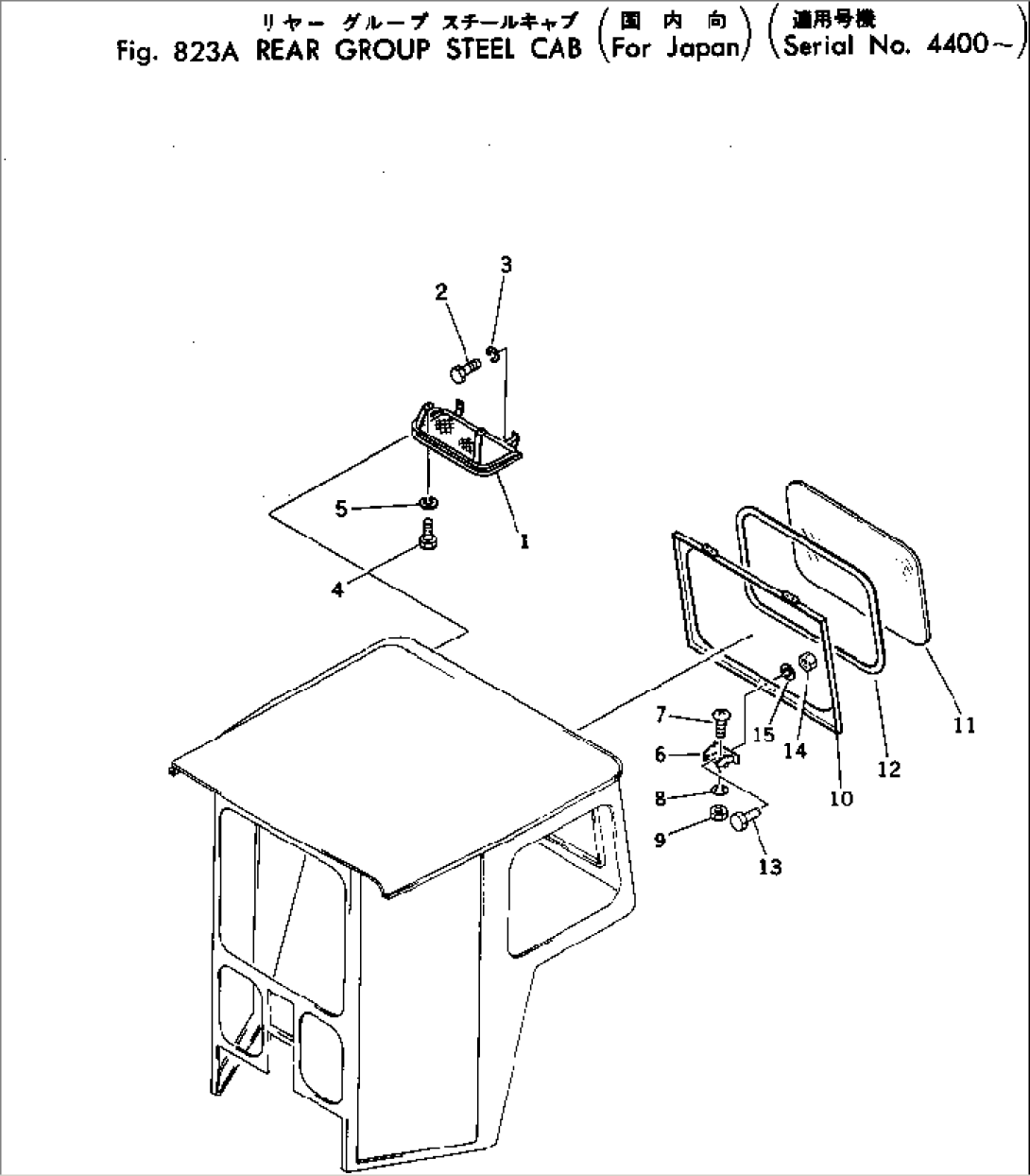 REAR GROUP STEEL CAB (FOR JAPAN)(#4400-)