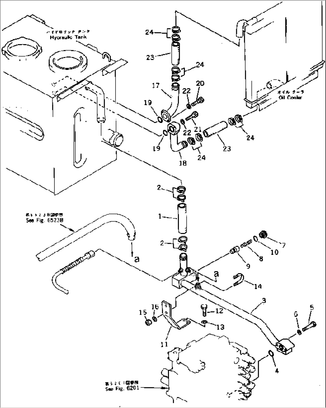 HYDRAULIC PIPING (RETURN AND OIL COOLER) (WITH AUTO DECELERATION) (WITH SWING MECHANICAL BRAKE)(#26574-36207)