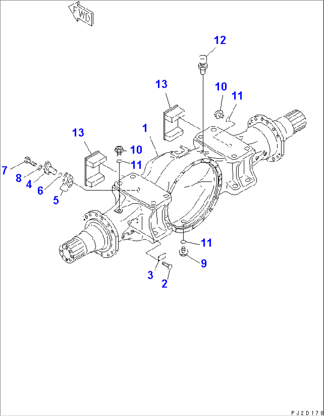 FRONT AXLE (HOUSING) (BRAKE COOLING)(#50001-54025)