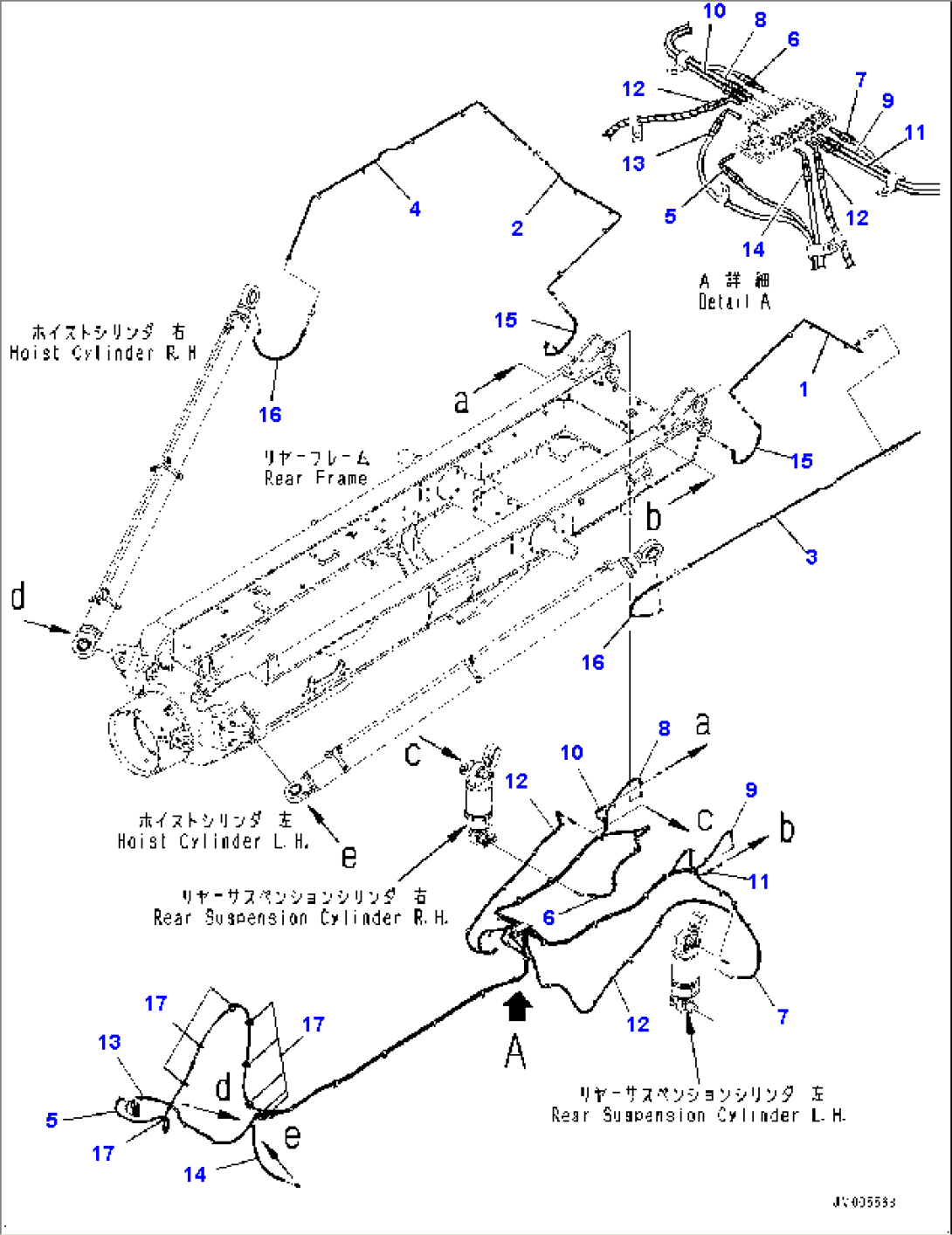 Auto-greasing System, Rear Piping (#5001-)