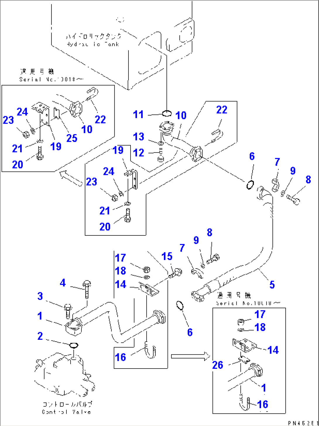 HYDRAULIC PIPING (DRAIN LINE) (1/2)