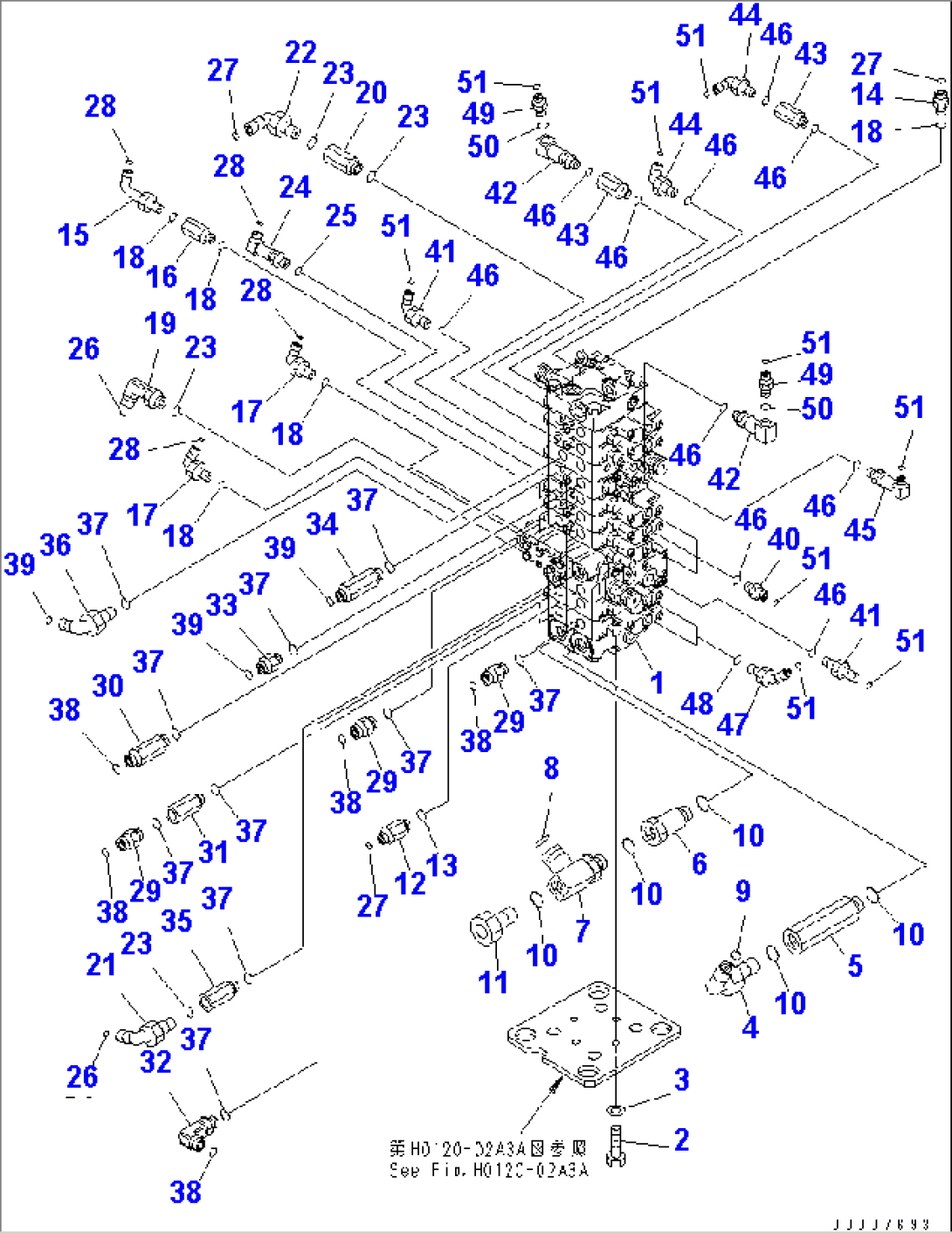 MAIN VALVE (ELBOW) (FOR POWER ANGLE POWER TILT)(#5501-)