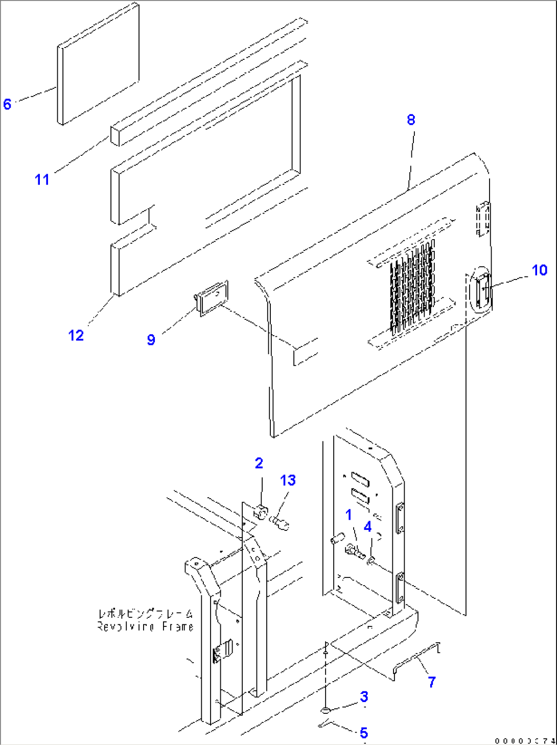 LEFT SIDE DOOR (MACHINE CAB)(#K35001-)