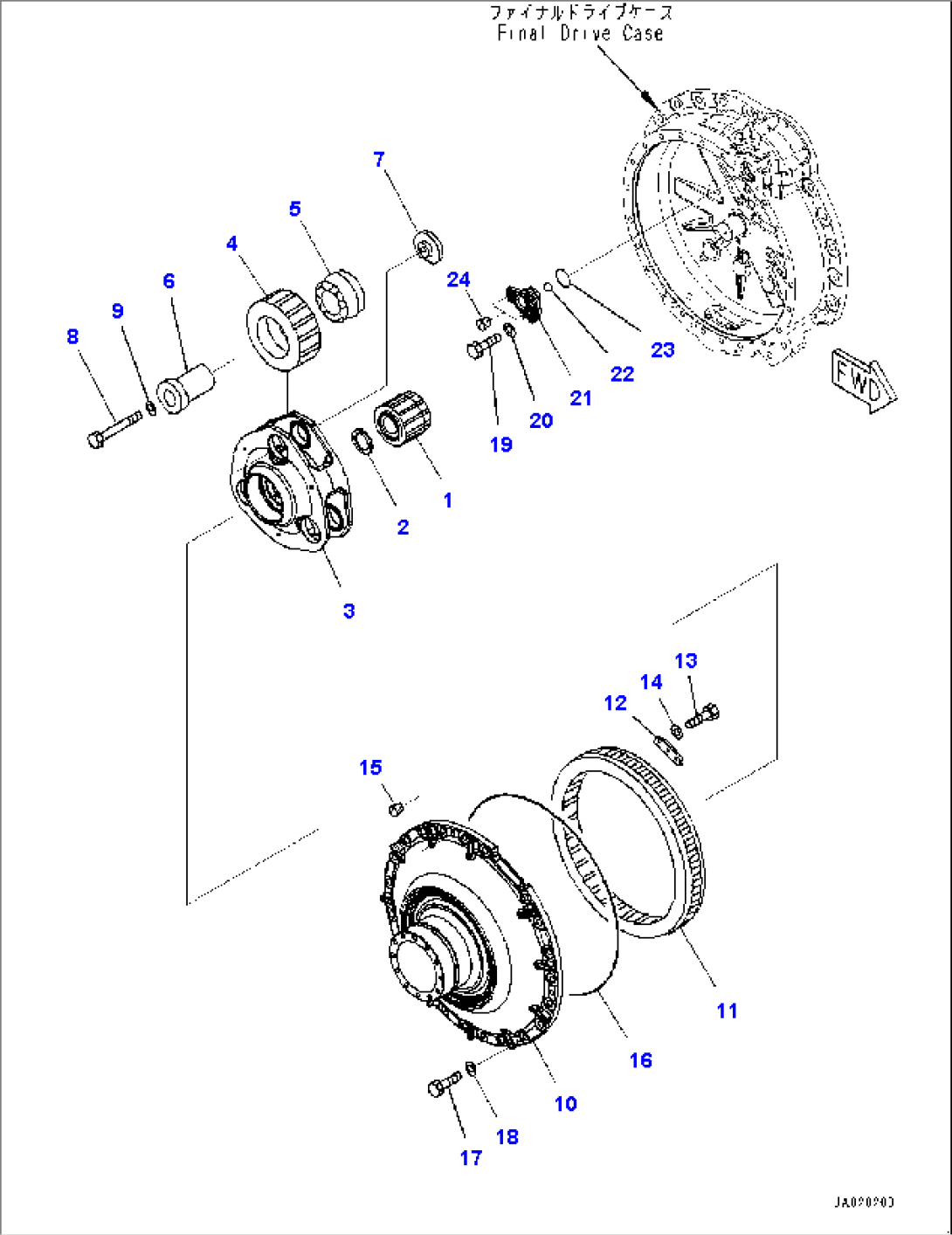 Final Drive, Gear and Cover R.H. (#22001-)