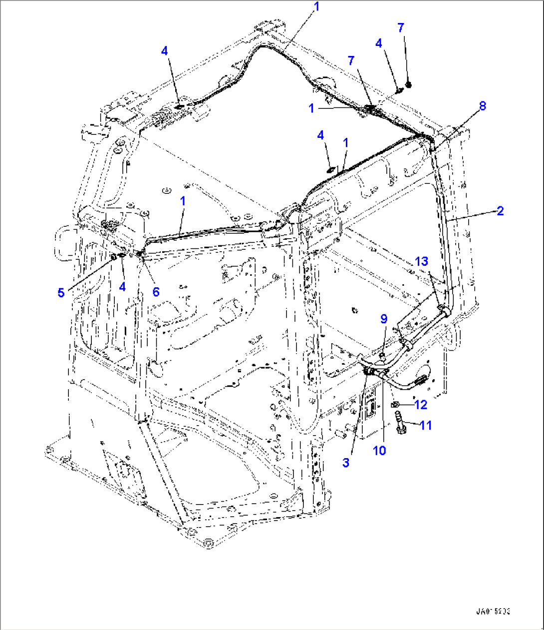 Cab, Window Washer Piping (#22083-)