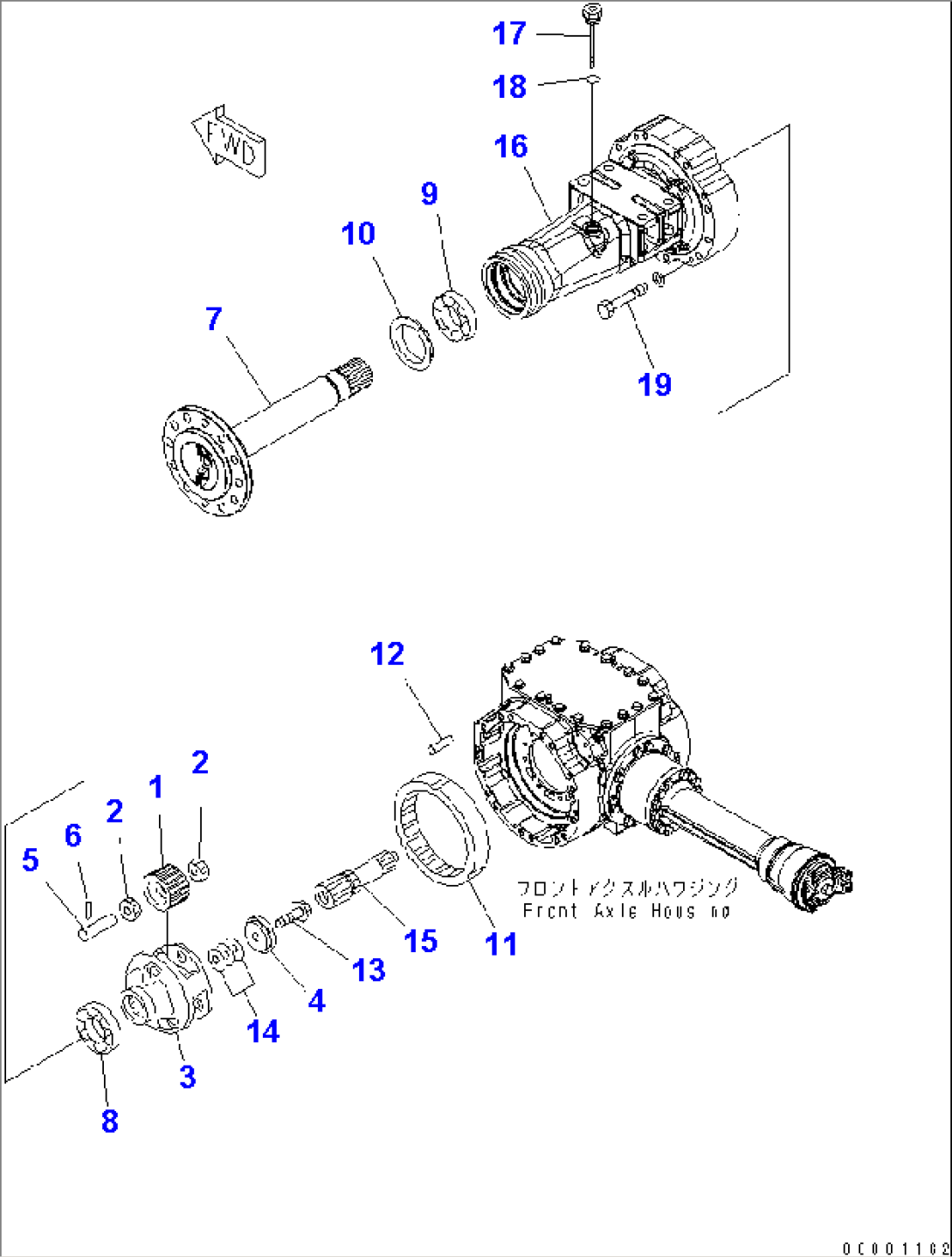 FRONT AXLE (FINAL DRIVE AND HOUSING) (L.H.)