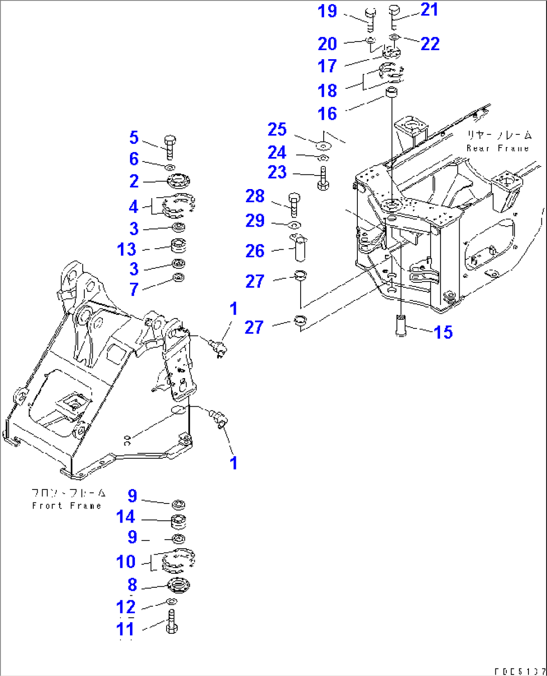 HINGE PIN (FOR FRONT AND REAR FRAME CONNECTING)