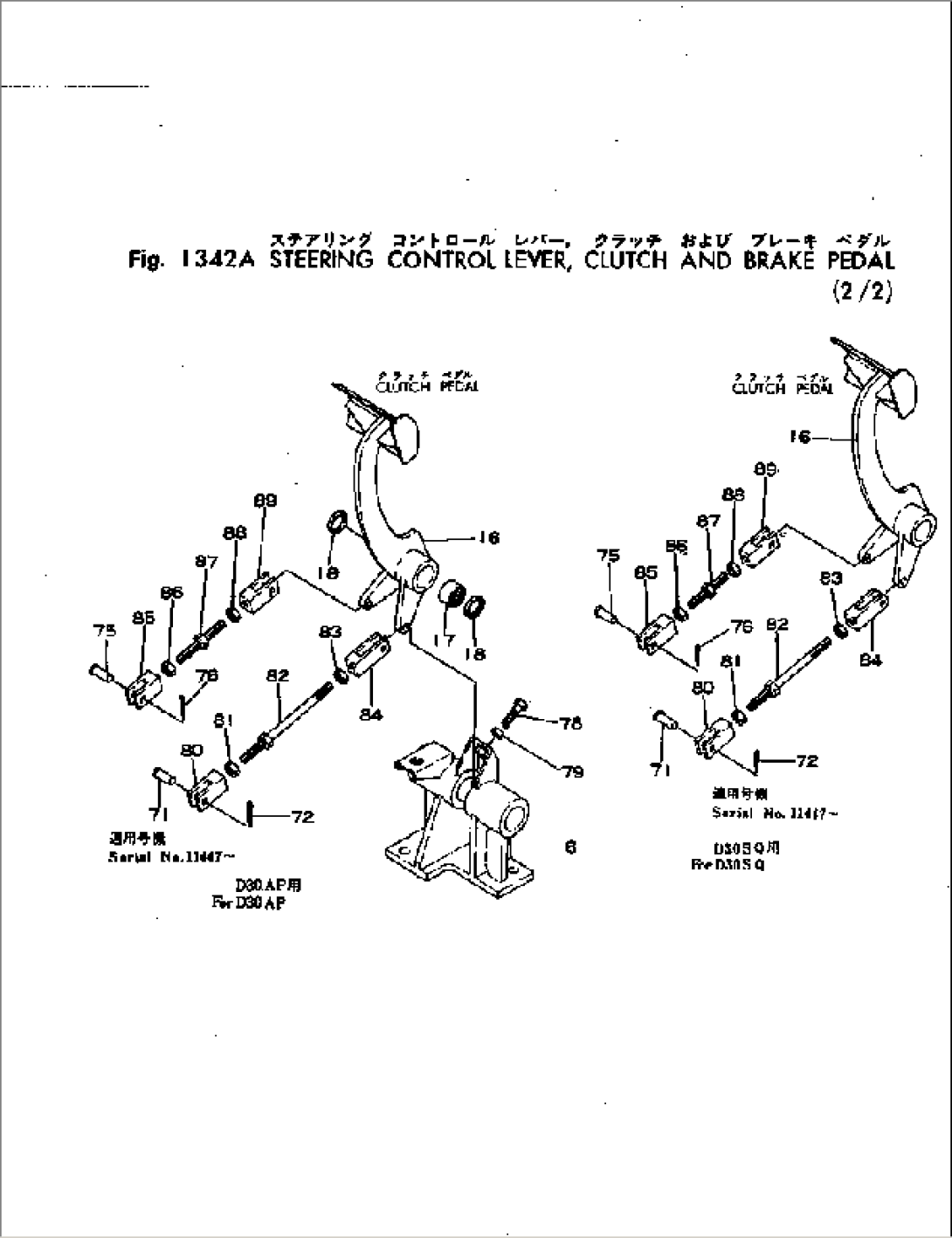 STEERING CONTROL LEVER¤ CLUTCH AND BRAKE PEDAL (2/2)