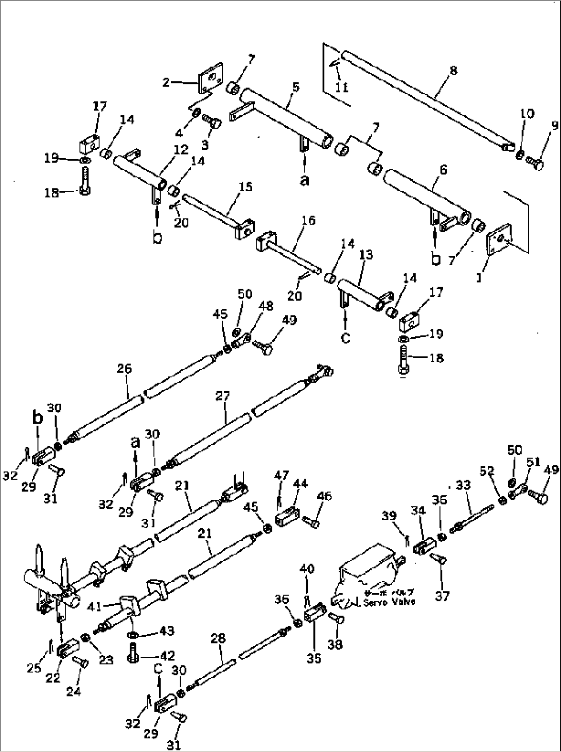 VALVE CONTROL LINKAGE (1/3) (FOR LONG LEVER CONTROL)(#21100-)