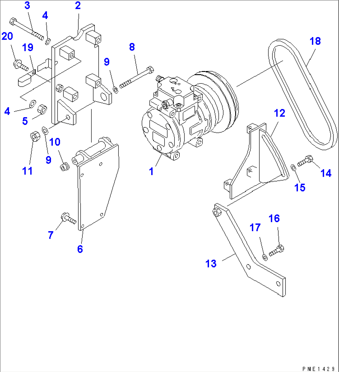 AIR CONDITIONER RELATED PARTS (1/4) (AIR COMPRESSOR MOUNTING)(#10112-)