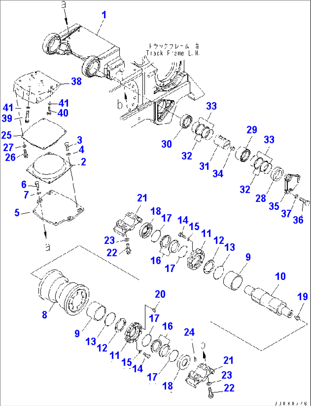 TRACK FRAME (REAR BOGIE AND TRACK ROLLER) (SINGLE) (L.H.)(#30001-)