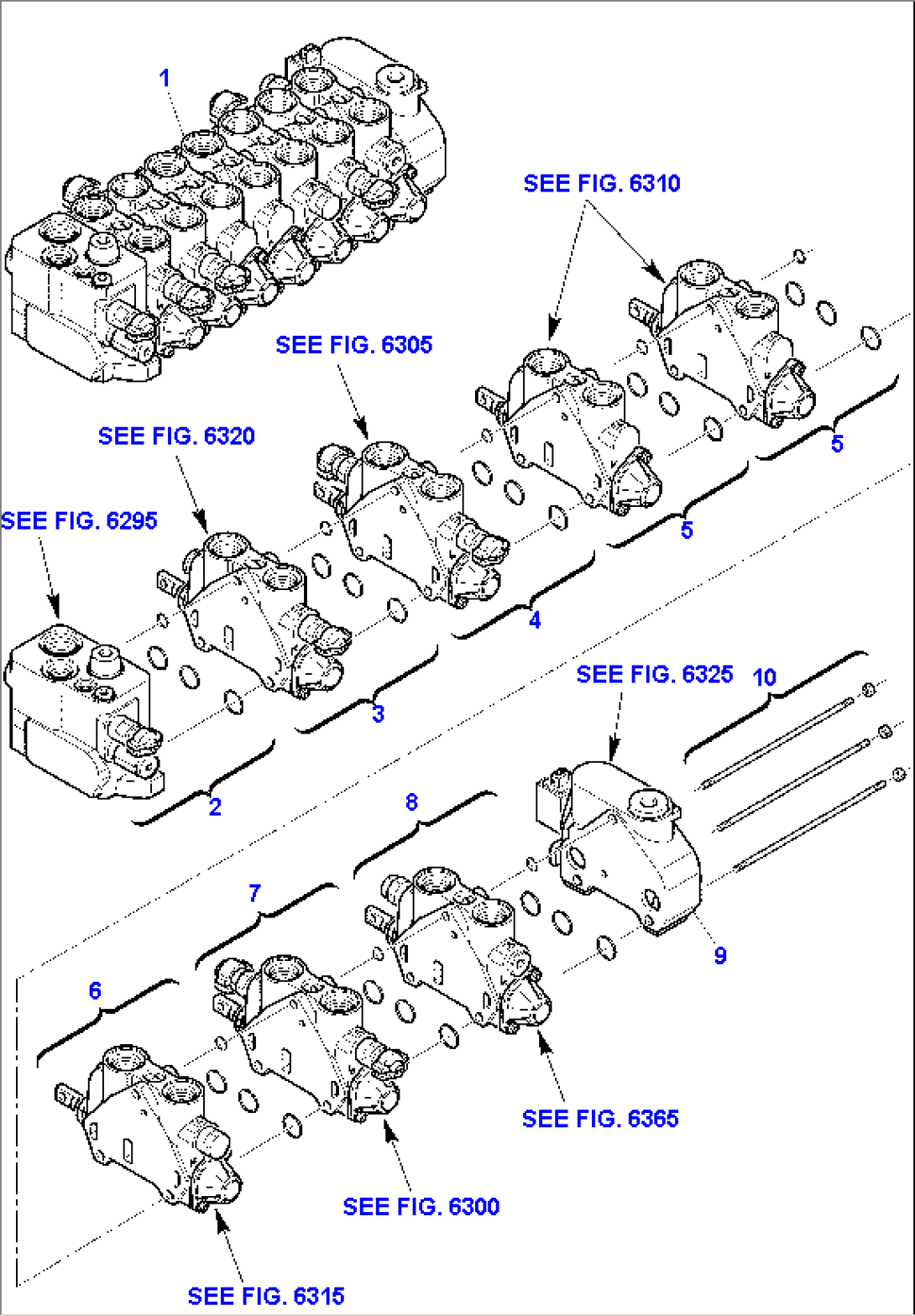 CONTROL VALVE (7 SECTIONS)(FOR JIG ARM)(1/2)