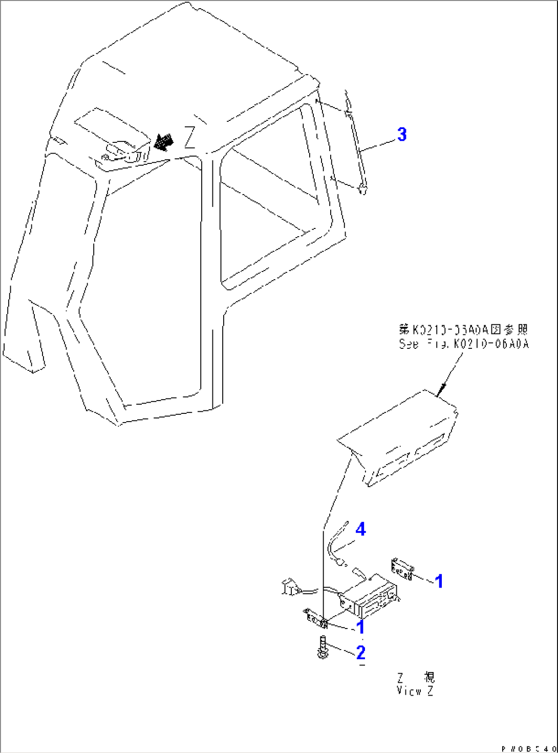 CAB (RADIO MOUNT BRACKET) (WITHOUT RADIO)(#4001-)